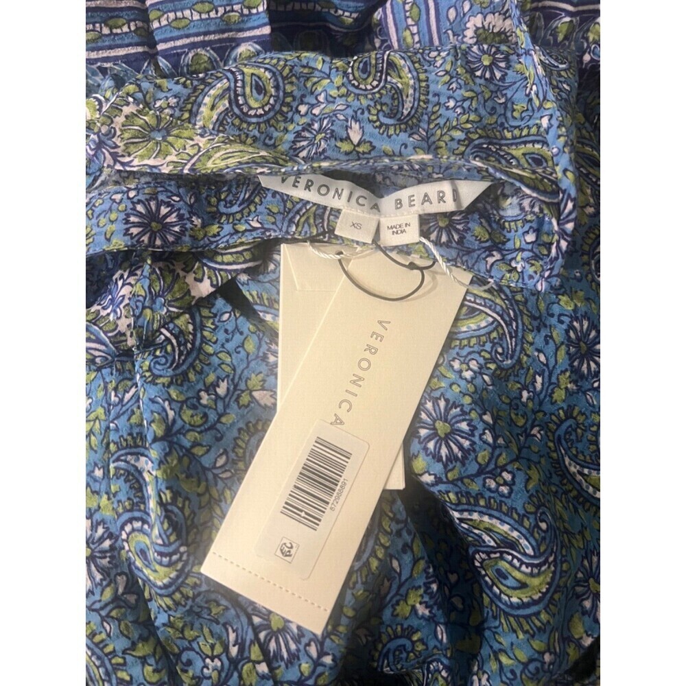Veronica Beard Windansea Paisley Maxi Dress Blue Electric Multi Size XS NWT - Picture 13 of 13